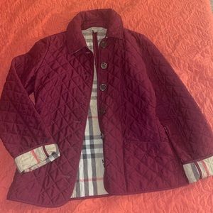 Burgundy Burberry Brit jacket